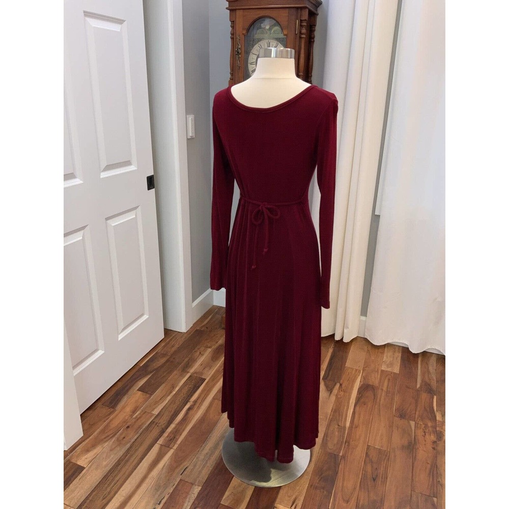 vintage Betsey Johnson early 90s slinky dress maxi burgundy Women large Tie Back - Picture 4 of 5